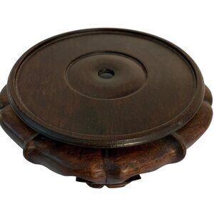 Solid Wooden Carved Chinese Display Stand 6.5" x 1.75"